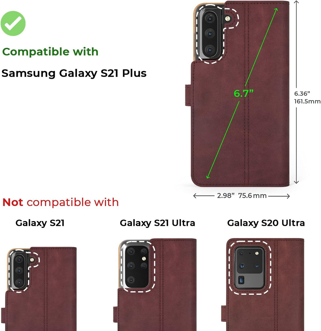 Snakehive Lederhülle für Galaxy S21 Plus 5G | Stylische Handyhülle mit Kartenhalter & Standfuss | Ha