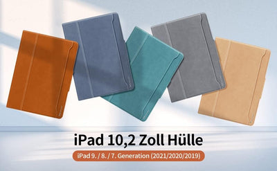 Bukoor Hülle für iPad 10.2 Zoll 9./8./7th Generation (2021/2020/2019) mit Stifthalter, Auto Sleep/Wa