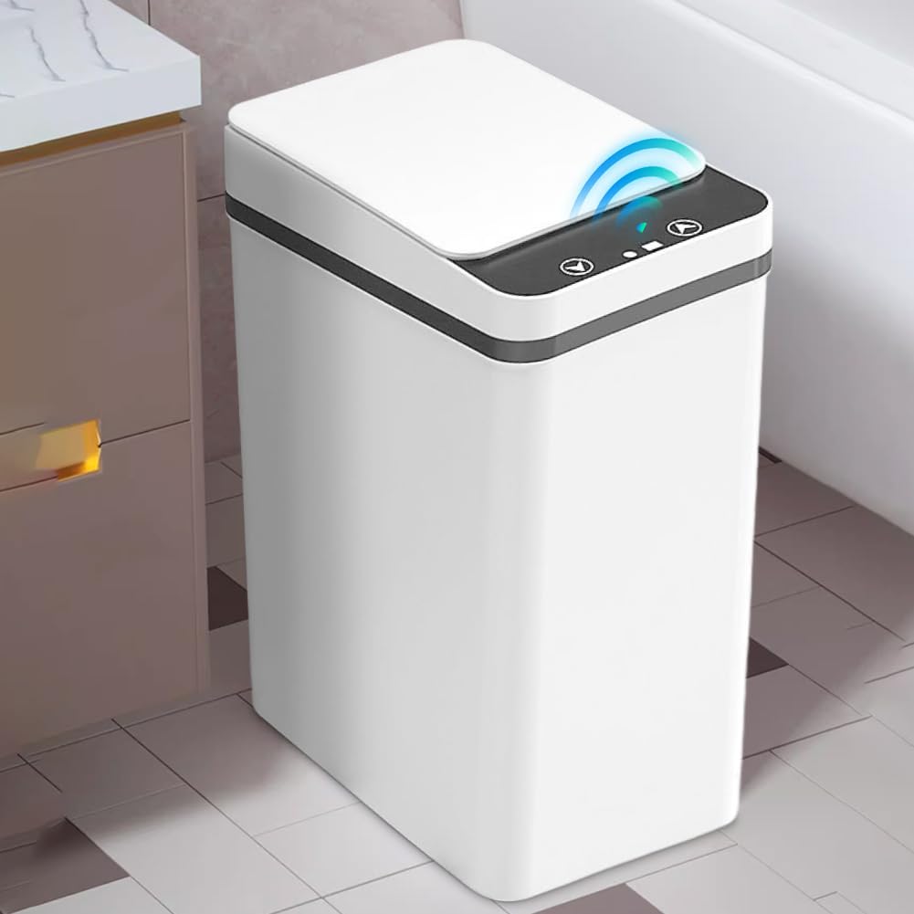 Mülleimer Bad 12L Sensor Kosmetikeimer - Mülleimer mit Sensor Technologie, Touchless & Wasserdicht -