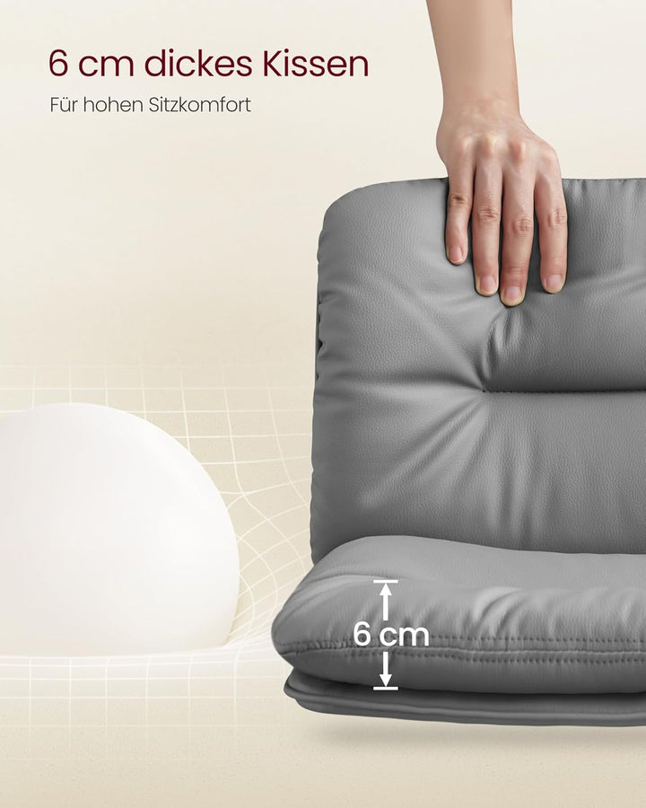 VASAGLE Barhocker 2er Set, Tresenhocker, höhenverstellbare Barstühle mit PU-Bezug, 360°drehbar, Küch