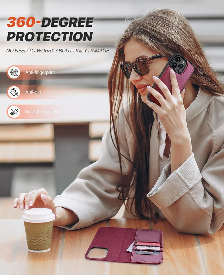 OCASE Hülle iPhone 14 Pro Max [Abnehmbare magnetische Hülle] [Kabelloses Laden] [Displayschutz] [Kar