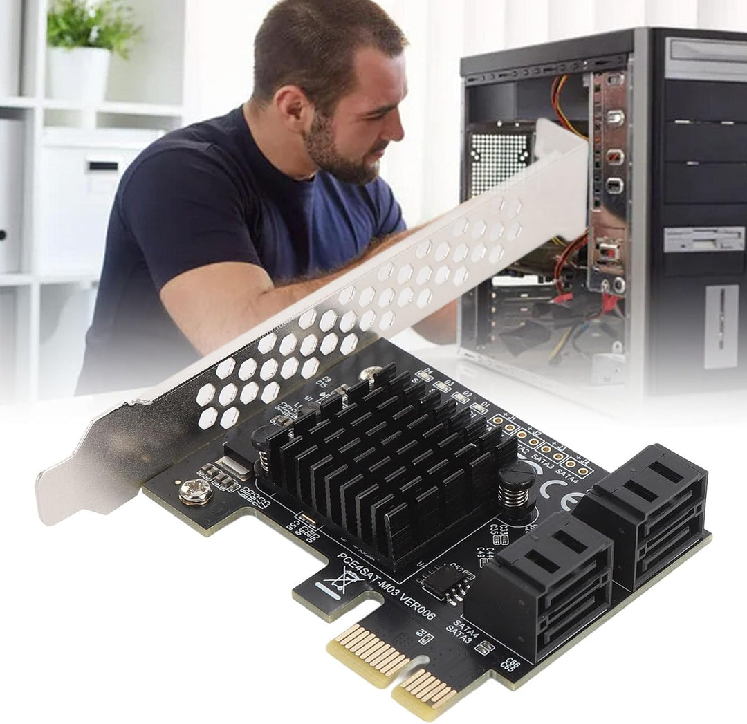 4 Port PCI Express -Expansionskarte, 6 Gbit/S PCIe Serial ATA 3.0 Expansionskarte 88SE9215 CHIP 4 Po