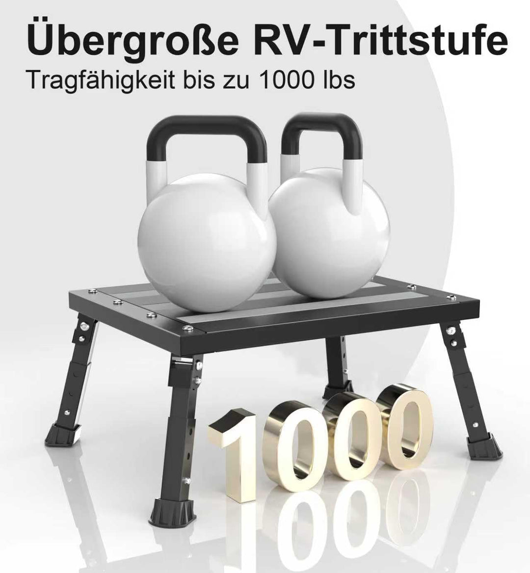 ILOKNZI Aluminium Klapptritt Wohnmobil Tritthocker 1 Stufe Max Belastung 220 kg für Camping/Autowäsc