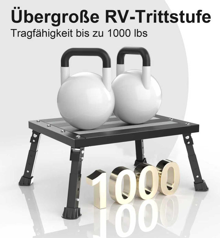 ILOKNZI Aluminium Klapptritt Wohnmobil Tritthocker 1 Stufe Max Belastung 220 kg für Camping/Autowäsc