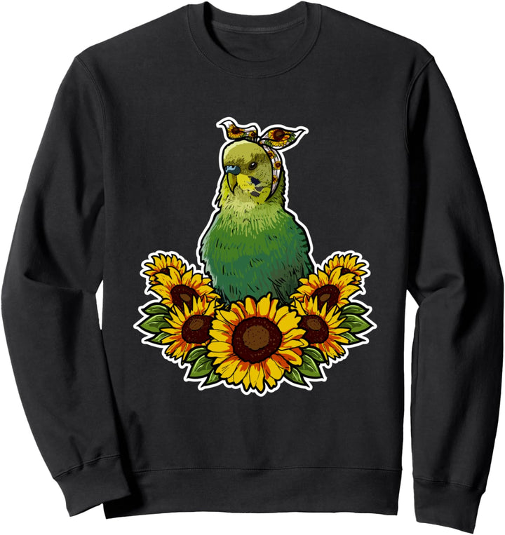 Wellensittich Geschenk Sonnenblumen Dekor Wellensittich Sweatshirt