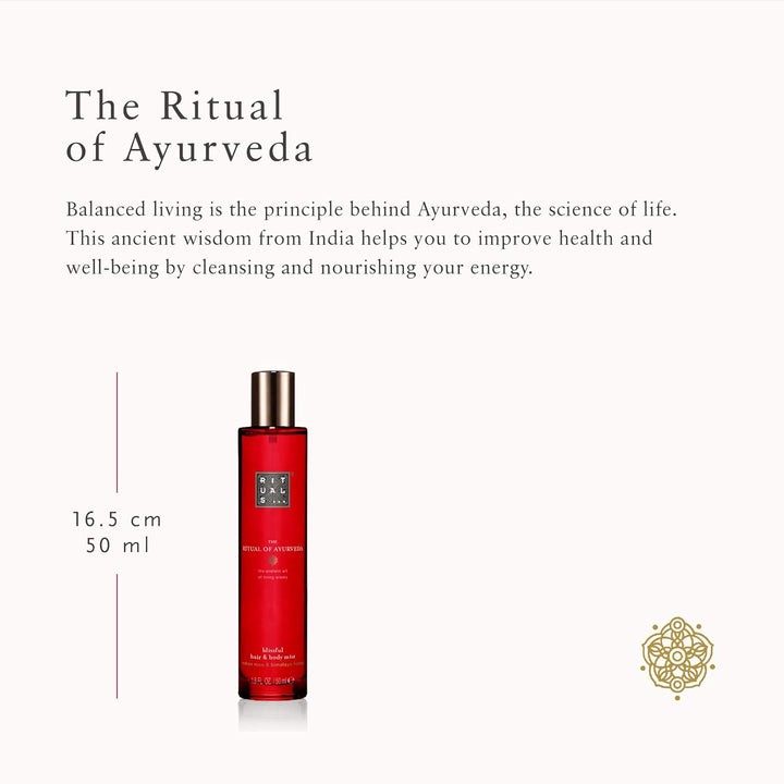 RITUALS Haar- & Bodyspray von The Ritual of Ayurveda, 50 ml – Mit Indischer Rose & Süssmandelöl – Be