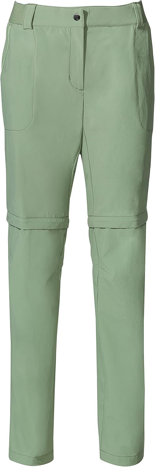 VAUDE Wanderhose Damen Farley Stretch Zip-Off Hose II, Grün - 40, wasserabweisende Zip-Off Trekkingh