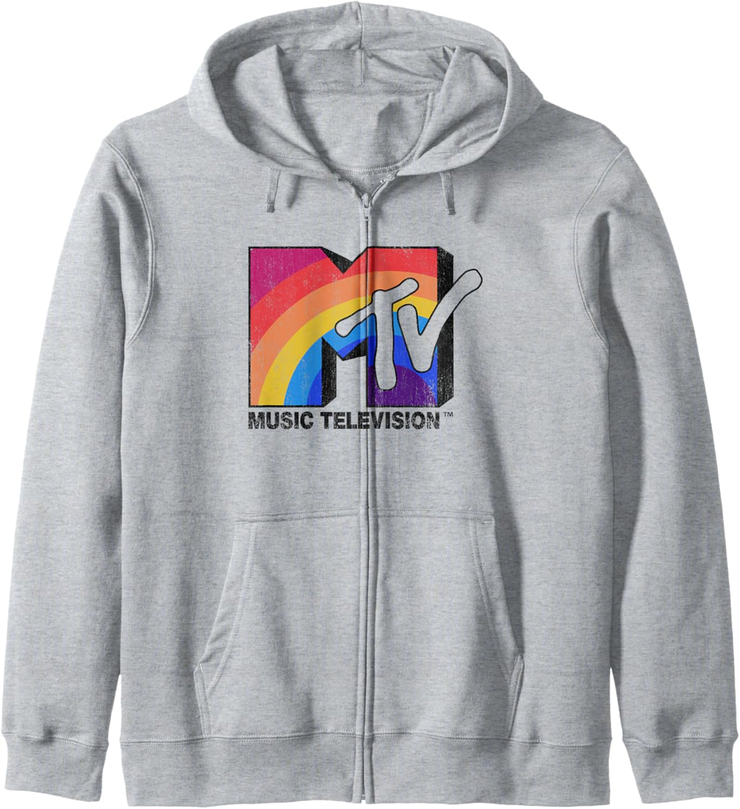 MTV Logo Rainbow White TV Kapuzenjacke