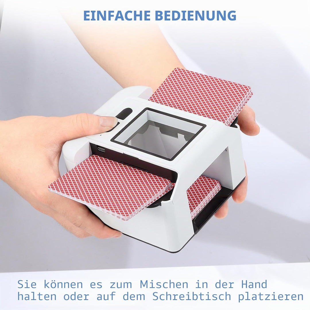 Wiederaufladbar Automatischer Kartenmischer für 2 Decks, Geräuscharm Elektrischer Kartenmischer mit