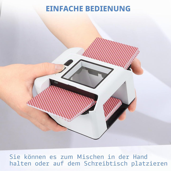 Wiederaufladbar Automatischer Kartenmischer für 2 Decks, Geräuscharm Elektrischer Kartenmischer mit