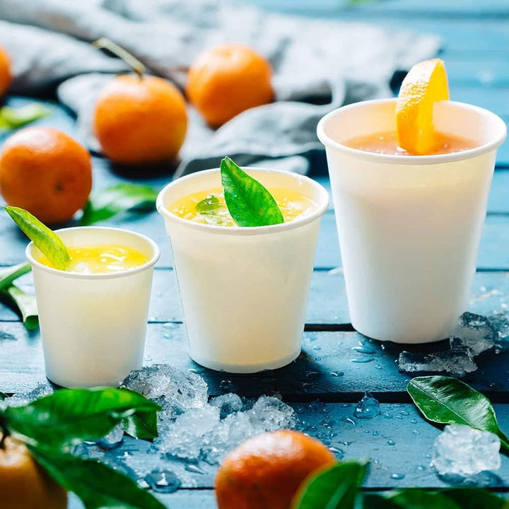 BIOZOYG 50 Stück Kaffeebecher Pappbecher 200ml / 8 oz Ø 80 mm weiss - Einwegbecher plastikfrei - Bec