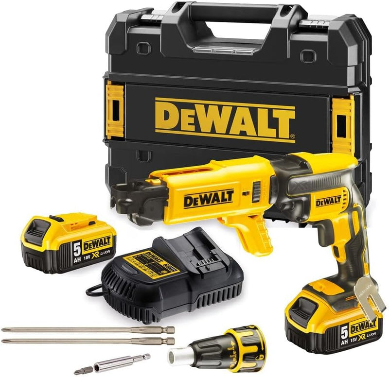 DeWalt Akku-Trockenbauschrauber / Schnellbauschrauber (18 Volt, 5.0 Ah, bürstenlos, inkl. Magazinvor