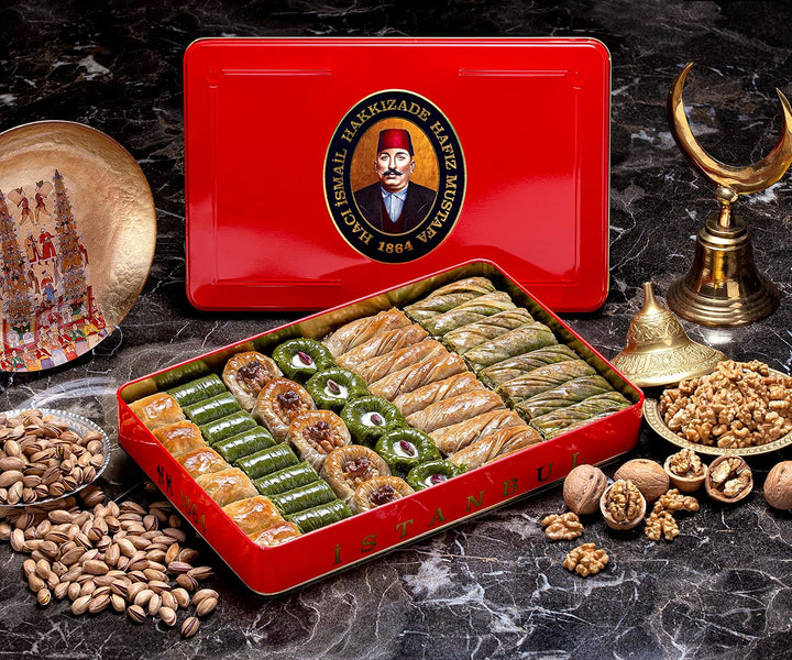 Hafiz Mustafa 1864 Istanbul Baklava Gebäckdose – Gebackene Baklava Dessertsnacks aus frischen Phyllo