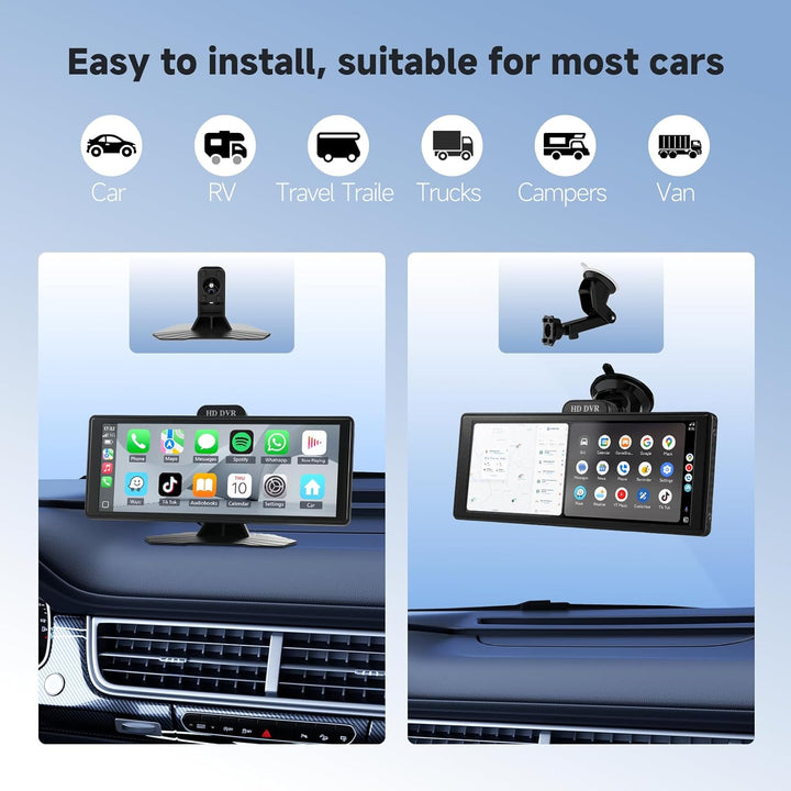 Haudio Carplay Display,für Wireless Carplay und Android Auto,HD Touchscreen Tragbarer CarPlay Bildsc