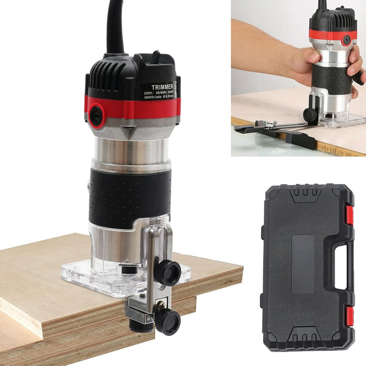 800W Elektrische Oberfräse Trimmer 1/4" Holz Router 220V, tragbarer Handpalmenfräser für die Holzbea