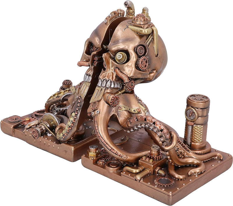 Nemesis Now Buchstützen, mechanisch, Oktopus, Steampunk, 26,5 cm, bronzefarben