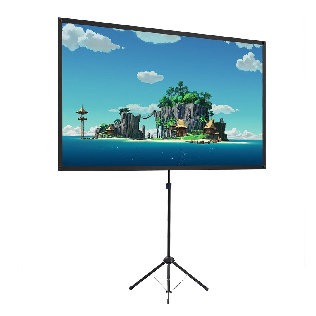 Beamer Leinwand mit Stativ, Tragbar Projektor Leinwand 100 Zoll, 16:9, 4K HD Projektion Leinwand, Le