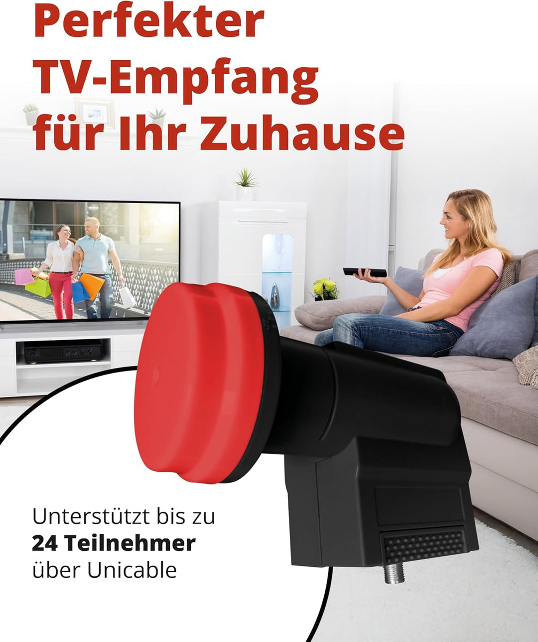 Megasat 040199 Unikabel II Diavolo Quattro LNB, Schwarz, Rot