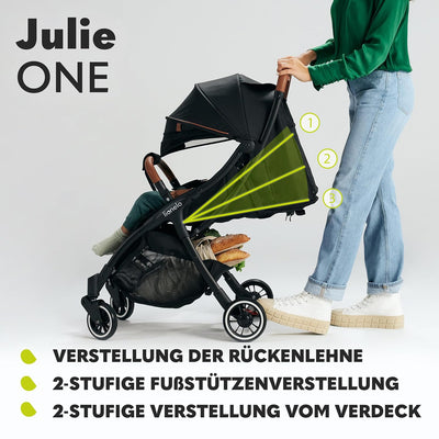 LIONELO Julie One Buggy Kinderwagen bis 22 kg, verstellbare Rückenlehne und Fussstütze, Moskitonetz,