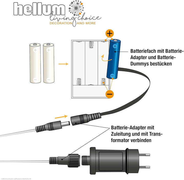 Hellum Batterie Adapter 3x AAA, Ersatz für 3x AAA Batterien 1,8m transparentes Kabel,4,5V Netzteil A