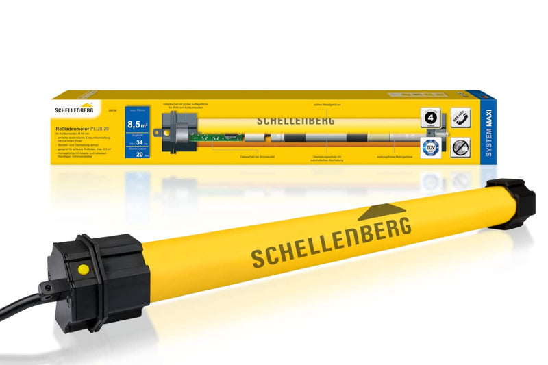 Schellenberg 20720 Rolladenmotor Maxi Plus 20 Nm, elektronische Endlageneinstellung, bis 8,5 m² Fläc