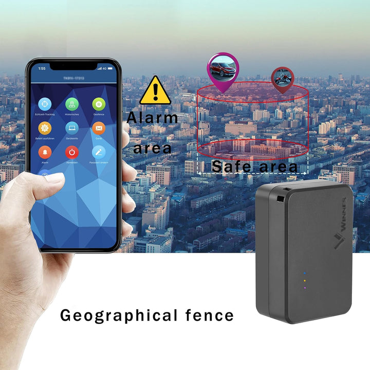 Winnes 4G Mini GPS Tracker Auto, Echtzeit-Positionierung, GPS Tracker Kinder/Fahrrad/Motorrad, Einge