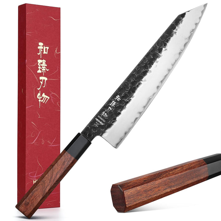HEZHEN Kiritsuke Messer, Scharfes Kochmesser im Japanischen Stil Küchenmesser Profi, Handgeschmiedet
