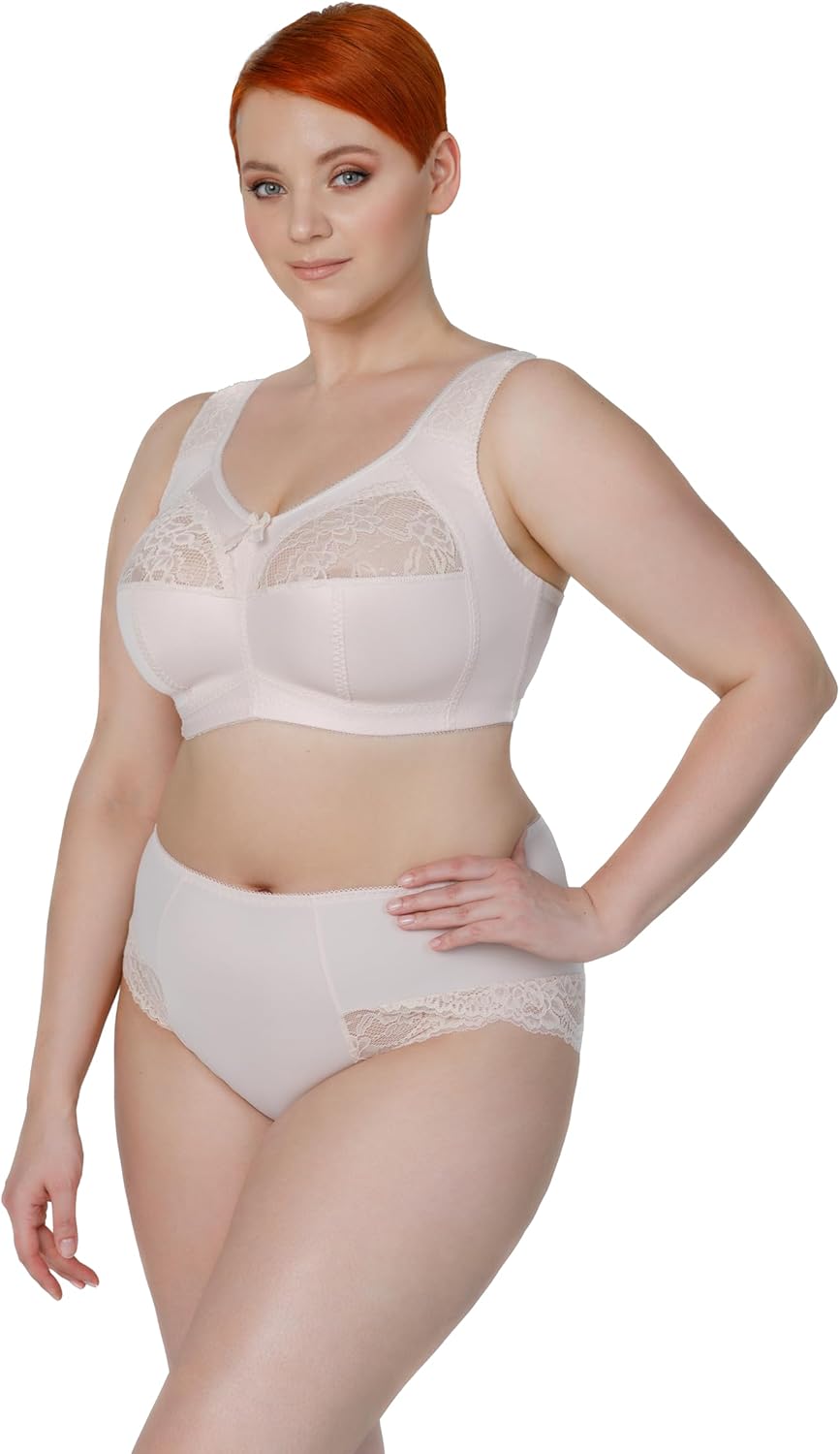 BH Full Cup, Soft Minimizer, ohne Bügel, mit Spitzen, Grossen Grössen, Breiten Trägern, Baumwolle la