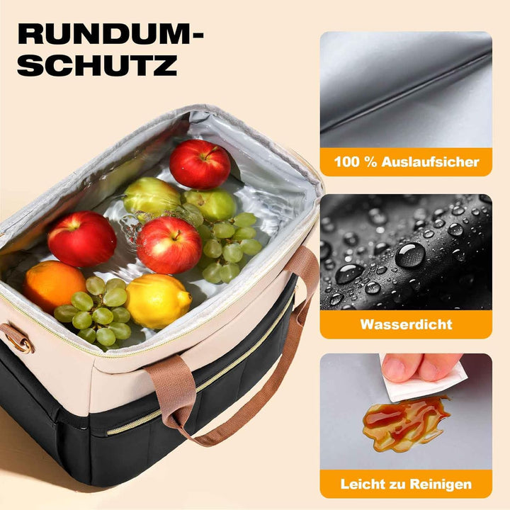 ISEYOU Kühltasche, Lunchtasche mit Weiter Öffnung, Grosse Auslaufsichere Lunch Bag Damen Herren mit