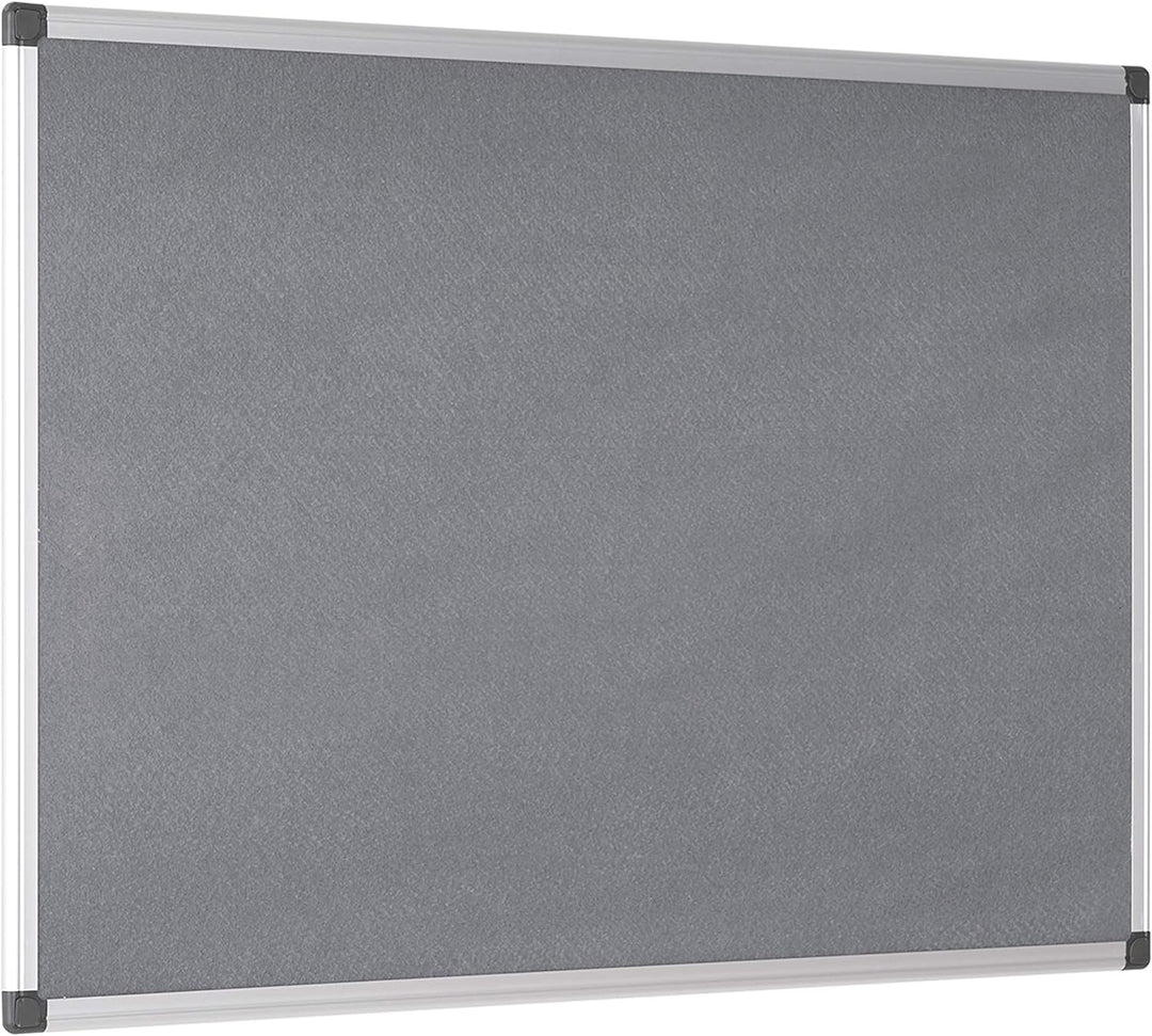 Bi-Office FA0342170 Pinnwand Maya, Filztafel Mit Aluminiumrahmen, Graue Filzoberfläche, 90 x 60 cm G