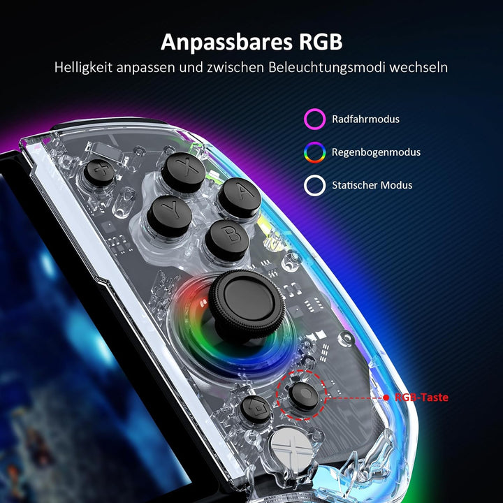 NexiGo Gripcon, (Gen 2), Keine Deadzone, Enhanced Switch/Switch OLED Controller für Handheld-Modus,