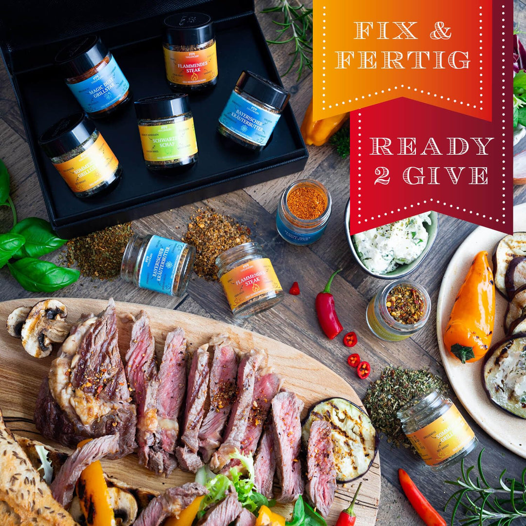 Hallingers Grilllust - Gewürz Geschenkset Grillen handmade, 5 Gewürze aus aller Welt (Set) - Geschen