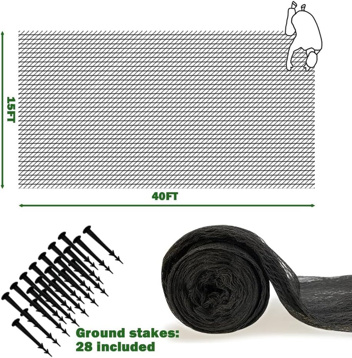 Teichnetz für Blätter, 4,5 x 12,2 m, Teichnetz mit kleinem, feinem Netz, schützt Koi-Fische vor Vöge