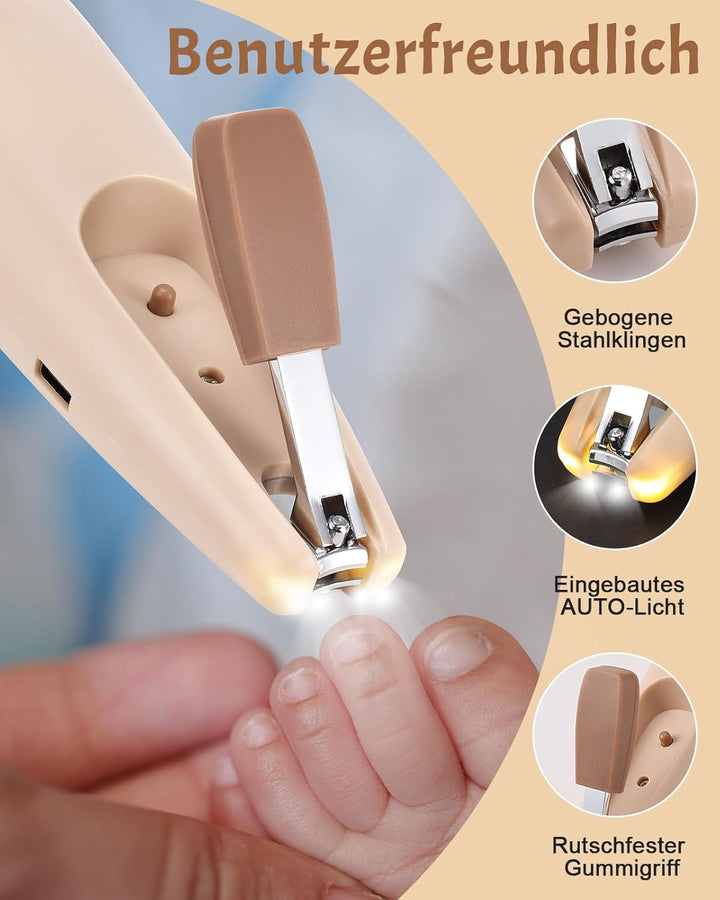 Lictin Baby Nagelfeile Elektrisch, Elektrische Nagelfeile mit 6 Schleifkopf, 26 in 1 Baby Nagelset m