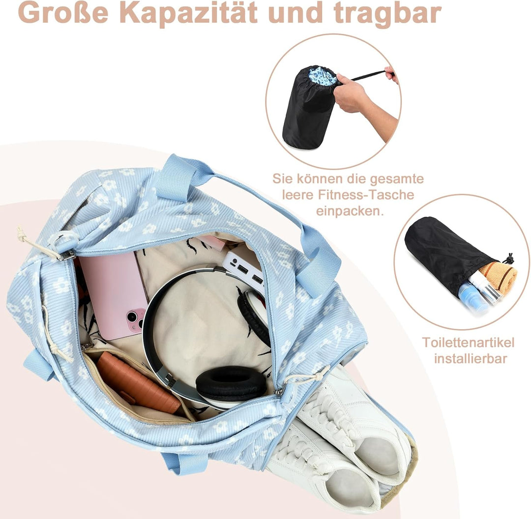 Sporttasche Kinder Schwimmtasche Jungen Damen mit Schuhfach und Nassfach Badetasche Teenager Kleine