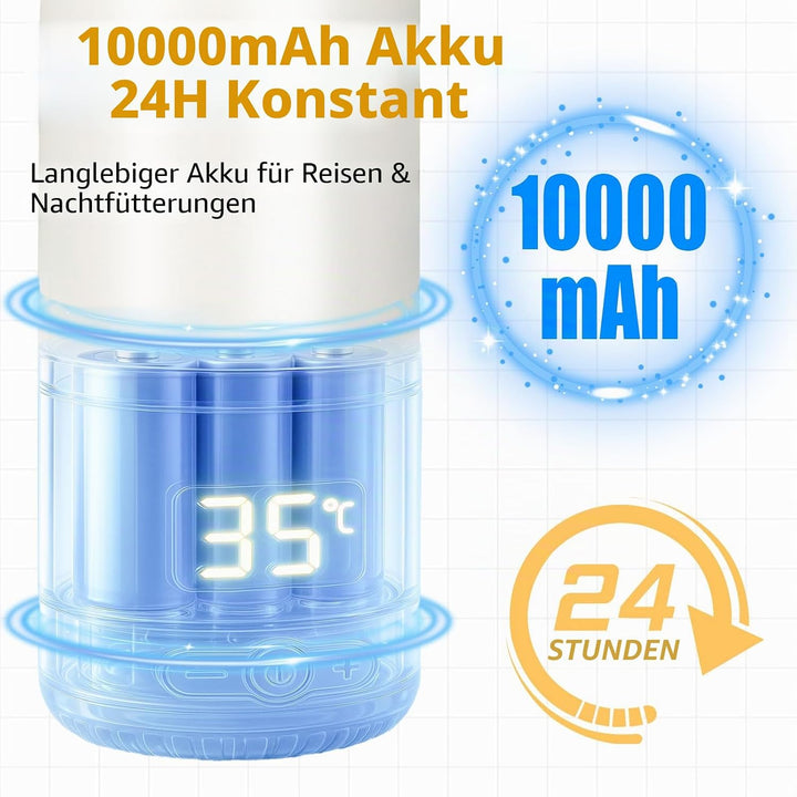 Tragbarer Flaschenwärmer Baby Unterwegs - Grosse 500ml Kapazität, Pasteurisierung, Kindersicherung g