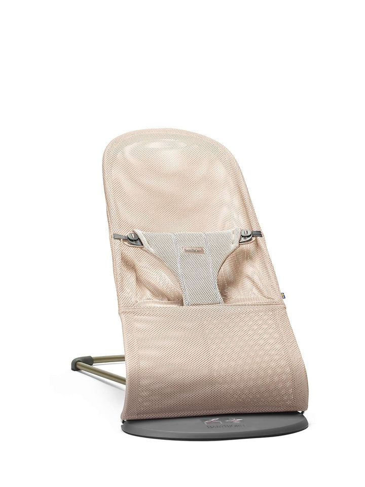BabyBjörn Babywippe Bliss, Dunkelgrauer Rahmen, Netzstoff, Perlmuttrosa Perlmuttrosa 1 Stück (1er Pa