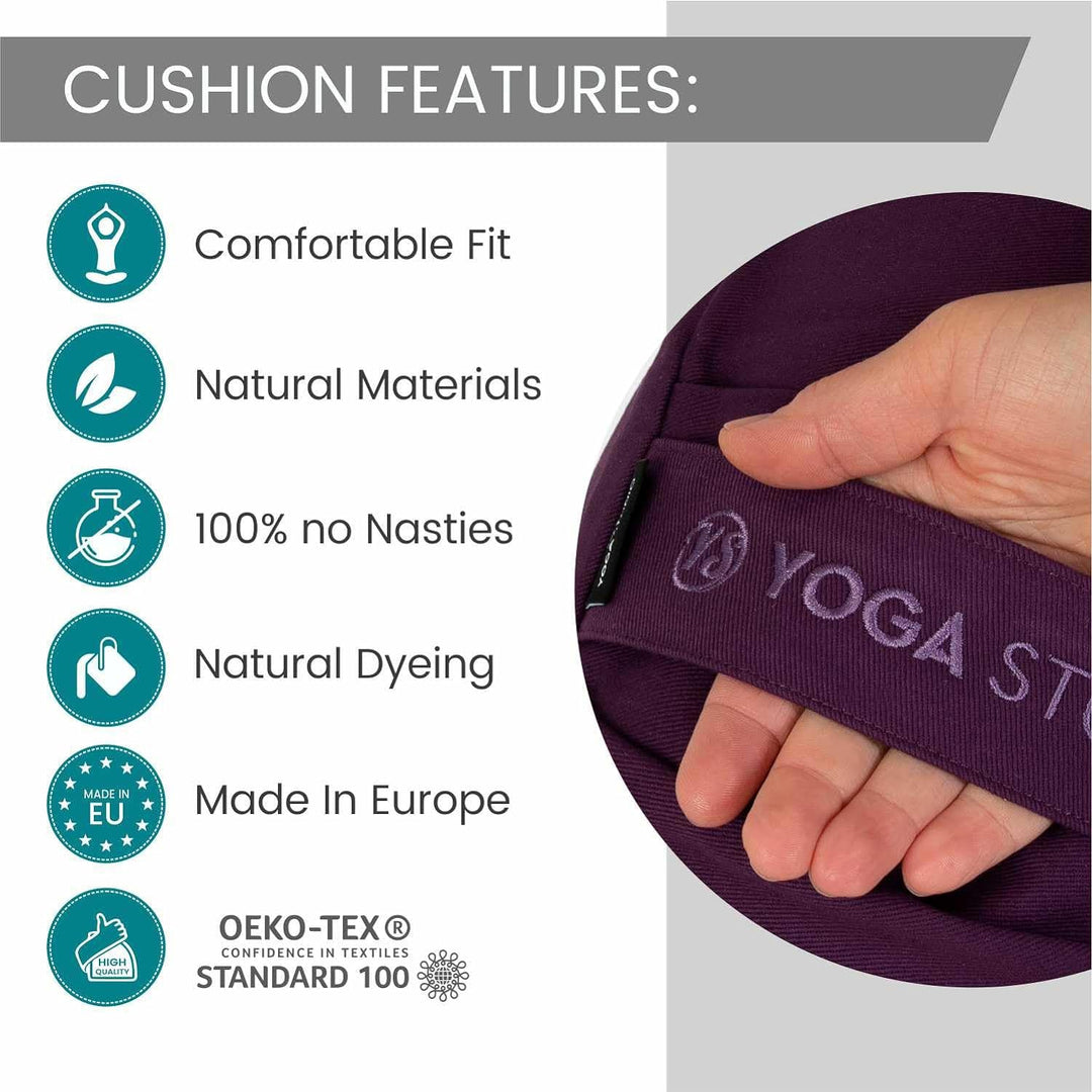 Yoga Studio EU Bio rund Zafu Meditationskissen Flieder, Flieder