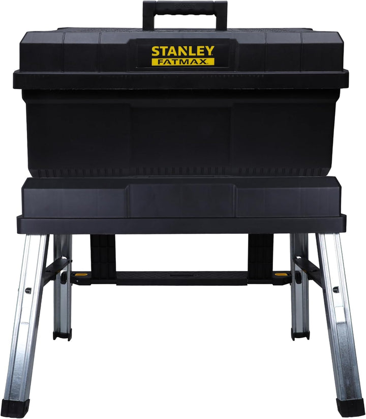 STANLEY Tools FatMax Werkzeugtrage mit Tritt (innovatives 3-in-1 Design: Aufbewahrung, Tritt und erh