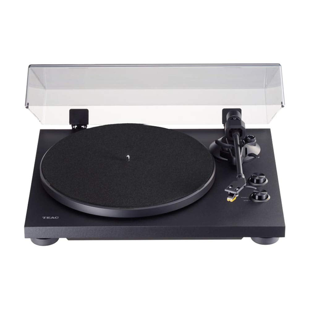 TEAC TN-280BT Analoger Plattenspieler mit Phono EQ und Bluetooth, 2 Gänge, Schwarz, Schwarz