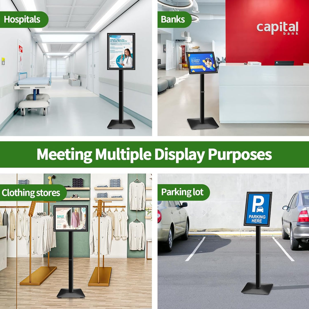 VAIIGO Heavy Duty Sign Holder Poster Stand, Adjustable Menu Display Stand Floor Standing Sign Holder