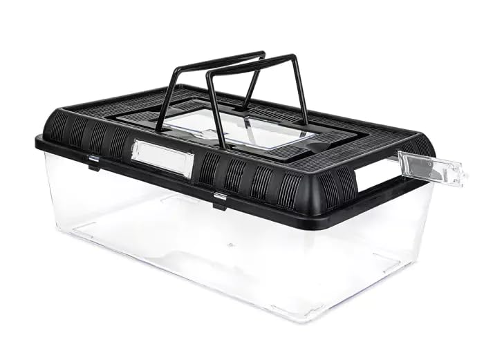 HAPPET Terra Box Zuchtkasten 42x27x15cm Transporter für Reptilien Amphibien & Spinnentiere, Transpar