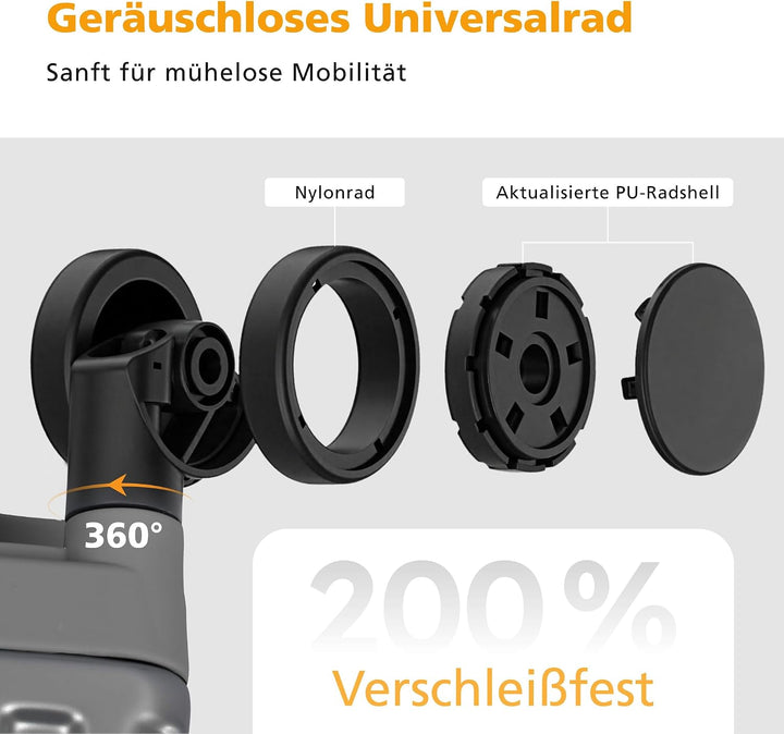 ALPHA CAMP Koffer L Aluminium Rahmen &amp; Polycarbonat Hartschale mit TSA Schloss 360°Doppelrollen Reis