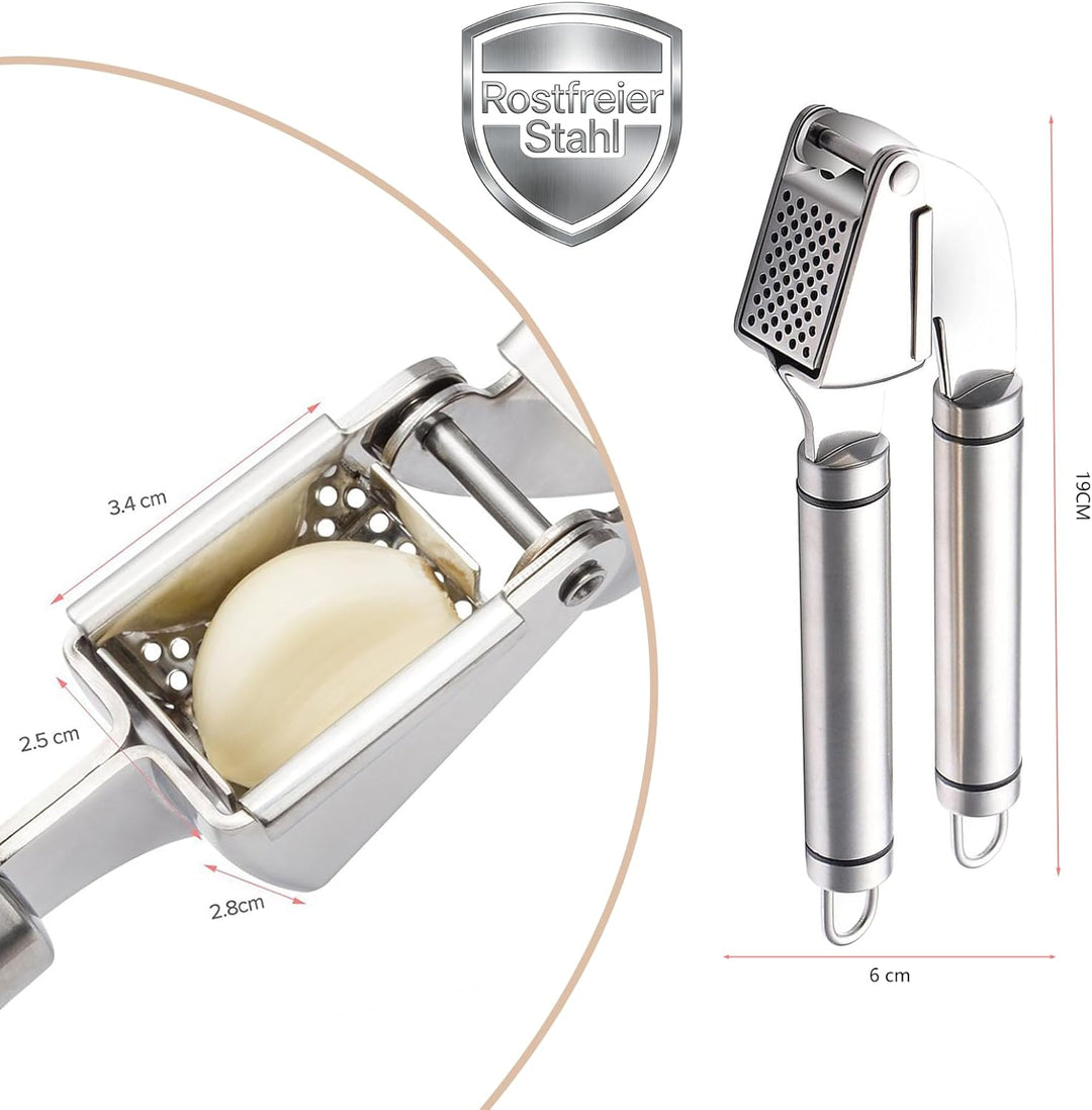Knoblauchpresse,Einfaches Ausdrücken von Knoblauch und Ingwer(KeinSchalen Nötig),Leicht zu Reinigend