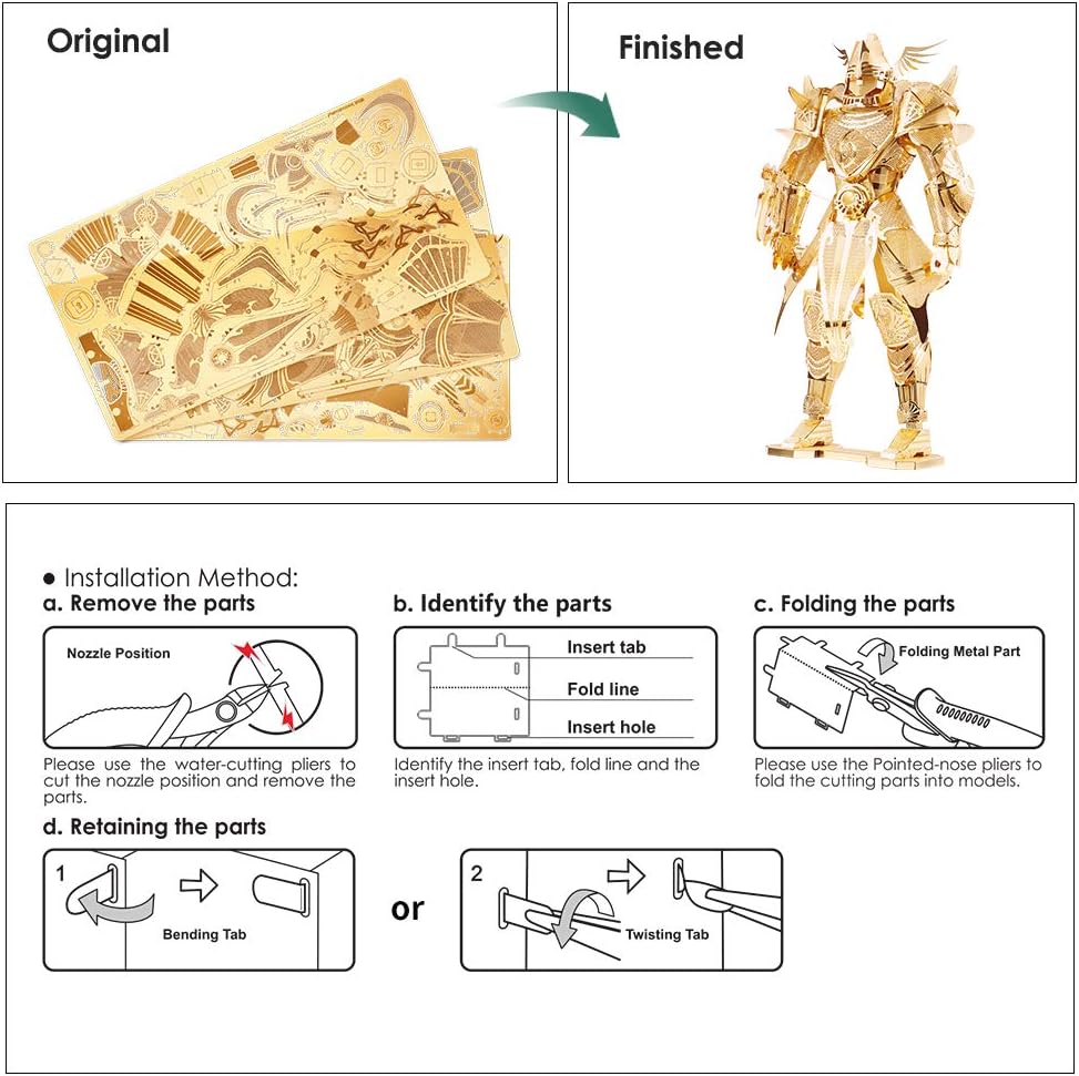 Piececool 3D Puzzle Metall, Mechkrieger Kampfritter für Modellbausatz Erwachsene, 3D-Puzzles zu Baue