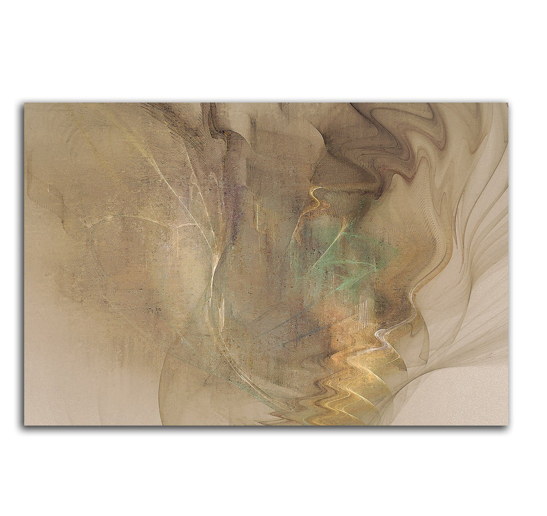 Paul Sinus Art Traum ohne Gesicht - Abstrakt462_60x80cm LeinLeinwandbild beige XXL Kunstdruck fertig