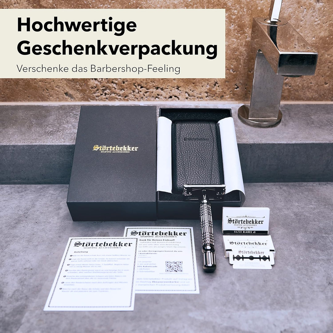 Störtebekker® Gentleman Essential Set - Hochwertiges Rasierset für eine perfekte Rasur - mit Rasierh