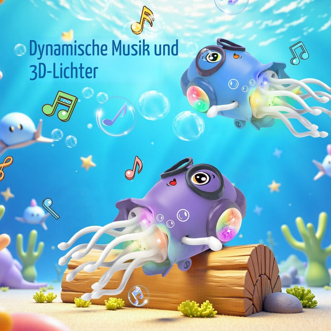 Tanzende Krabbelnde Qualle Spielzeug mit Musik &amp; Licht, Interaktives Baby Bauchzeit Spielzeug, Senso
