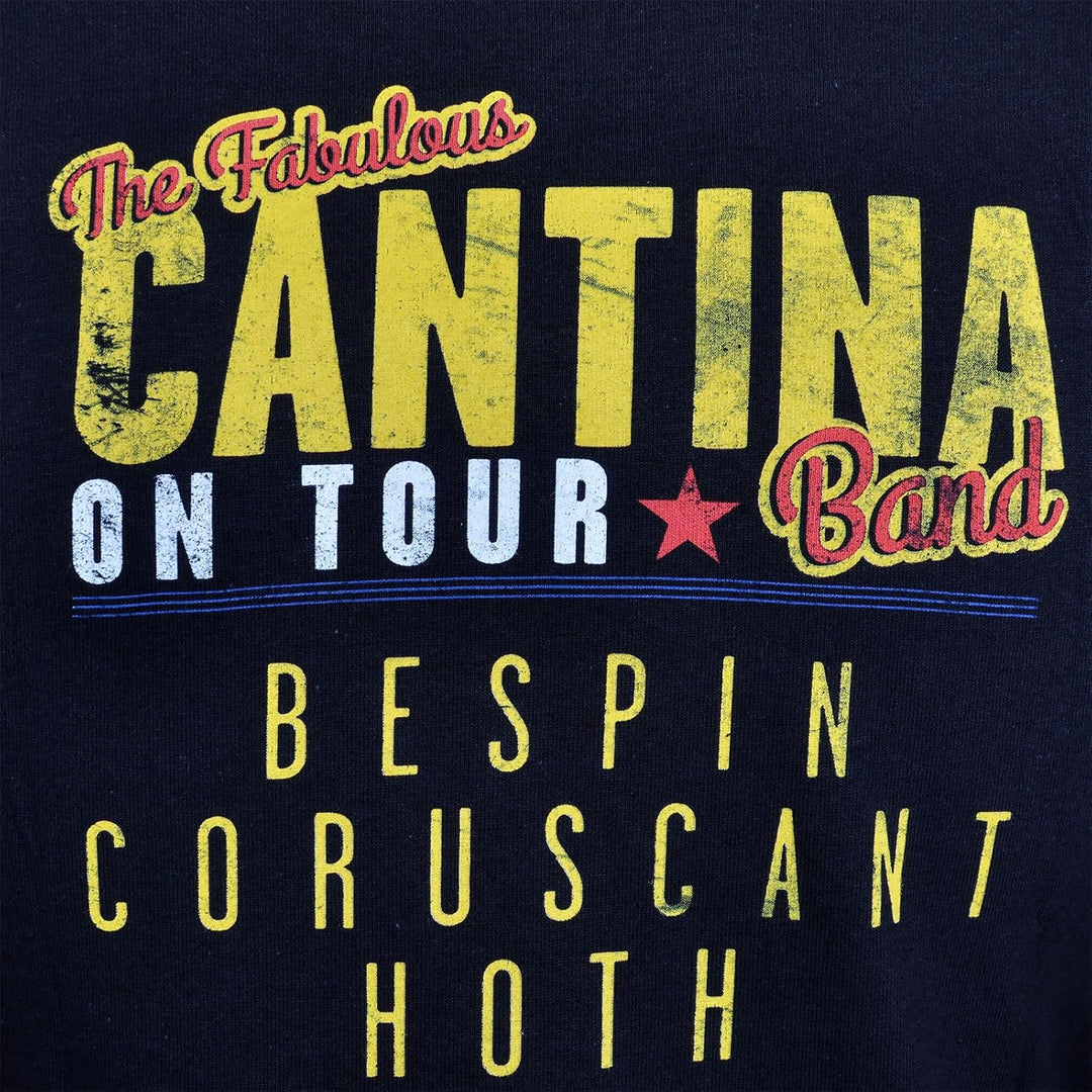 Elbenwald Cantina Band T-Shirt mit Frontprint und Tourdaten auf der Rückseite für Herren Damen Unise