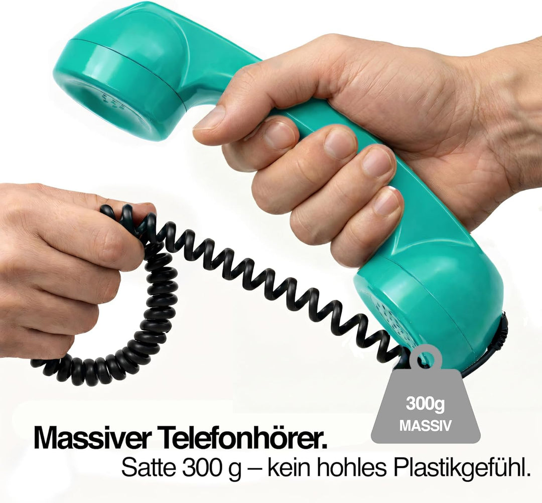 Opis 60s Micro - Retro Handyhörer für Android Smartphones, Tablets, Notebooks und Handys in der Form